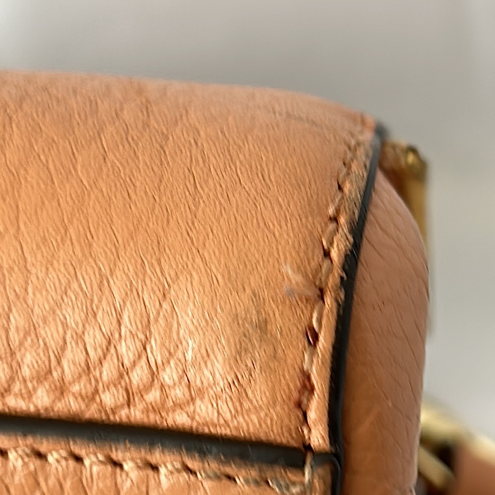 Rebecca Minkoff Peach Tan Pebbled Leather Satchel Bag Purse 🌺🌺 - Picture 11 of 15
